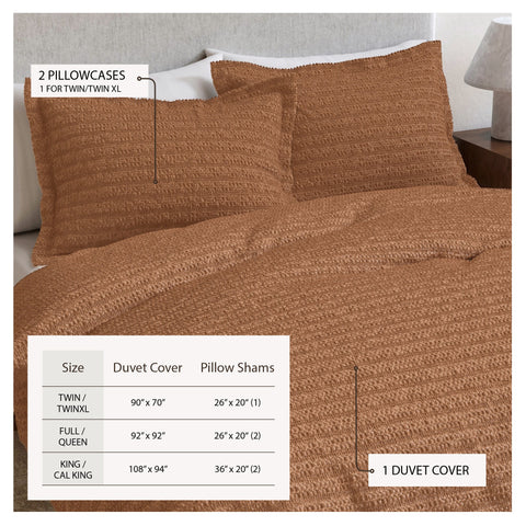 100% Cotton Honeycomb Waffle Duvet Set - Mattea Collection in - Duvet photo
