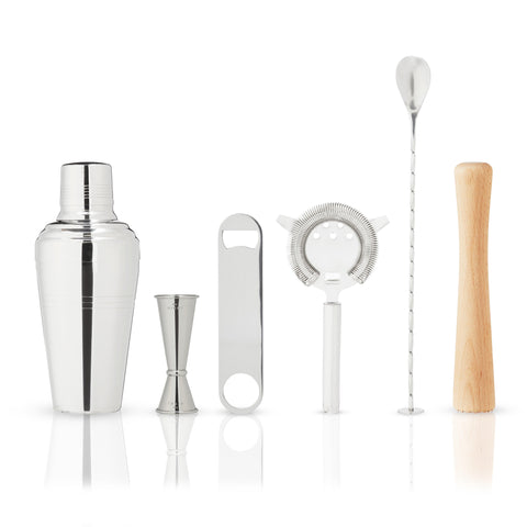 Viski 7-Piece Stainless Steel Travel Barware Set