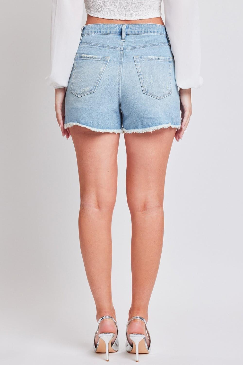 YMI Jeanswear Distressed Frayed Hem Denim Shorts - SwagglyLife Home & Fashion