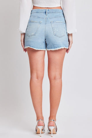 YMI Jeanswear Distressed Frayed Hem Denim Shorts - SwagglyLife Home & Fashion