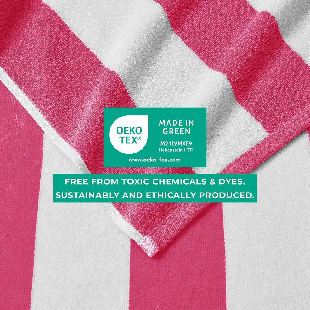 Cotton Velour Cabana Stripe Beach Towel - Novia Collection - SwagglyLife Home & Fashion
