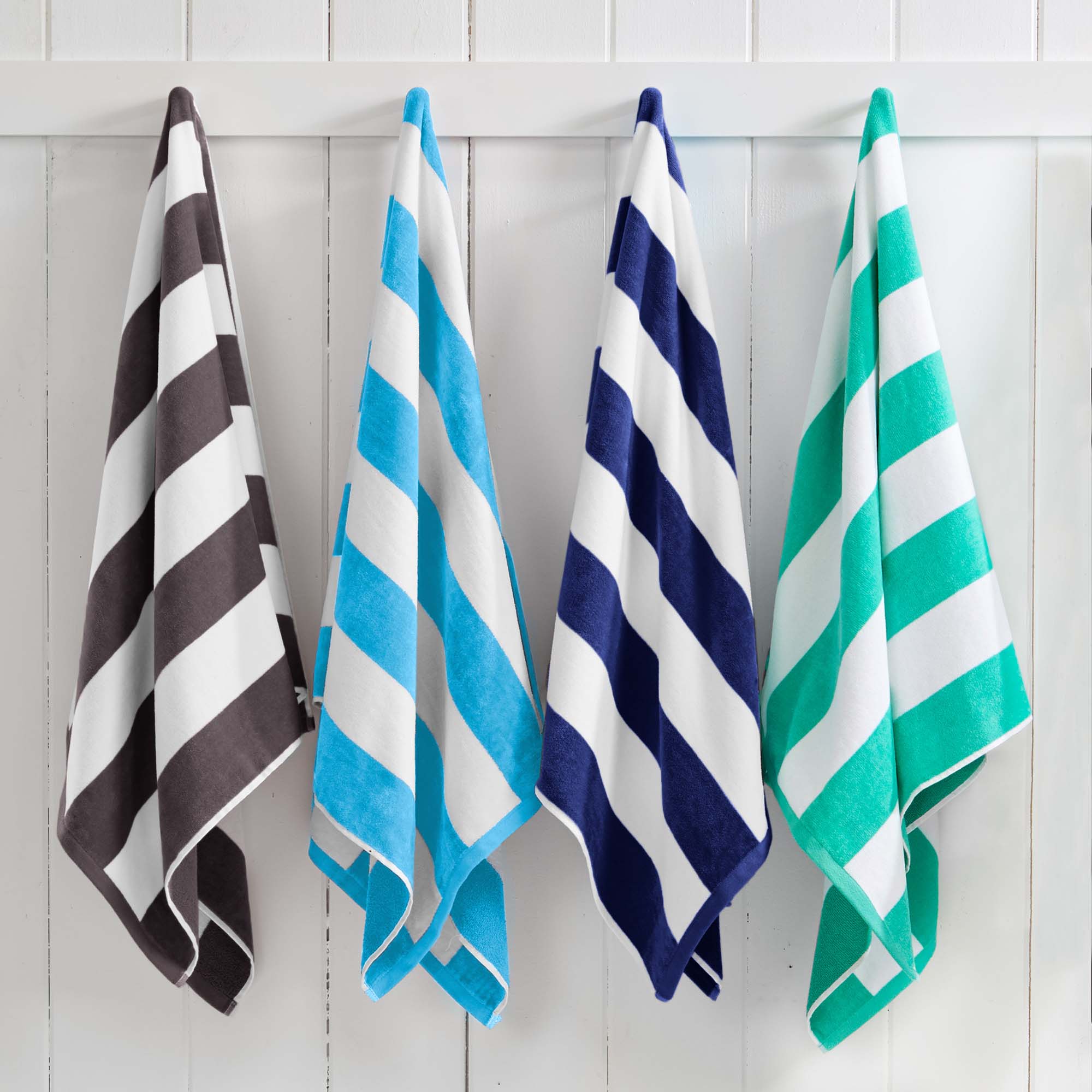 Cotton Velour Cabana Stripe Beach Towel - Novia Collection - SwagglyLife Home & Fashion