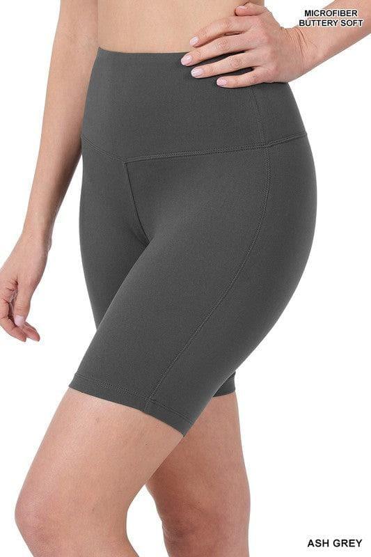 ZENANA Brushed Wide Waistband Biker Shorts - SwagglyLife Home & Fashion
