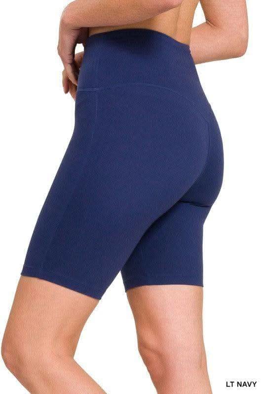 ZENANA Brushed Wide Waistband Biker Shorts - SwagglyLife Home & Fashion