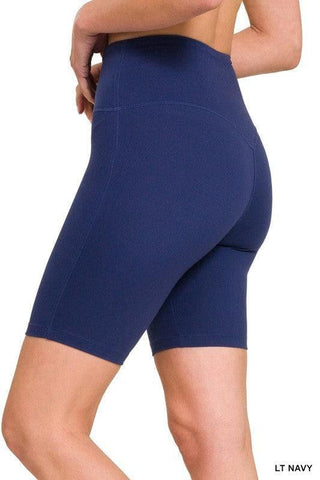 ZENANA Brushed Wide Waistband Biker Shorts - SwagglyLife Home & Fashion