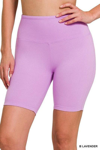 ZENANA Brushed Wide Waistband Biker Shorts, 4 Colors - SwagglyLife Home & Fashion