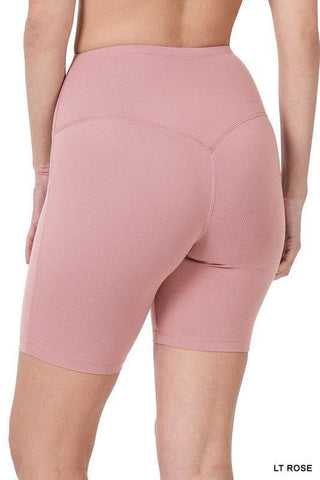 ZENANA Brushed Wide Waistband Biker Shorts, 4 Colors - SwagglyLife Home & Fashion