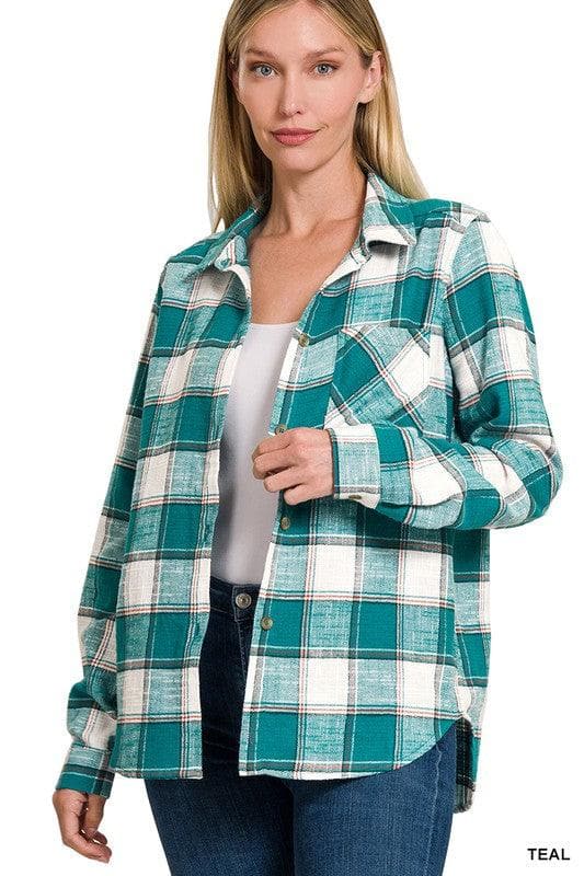 ZENANA Cotton Plaid Shacket with Front Pocket – SwagglyLife Home & Fashion