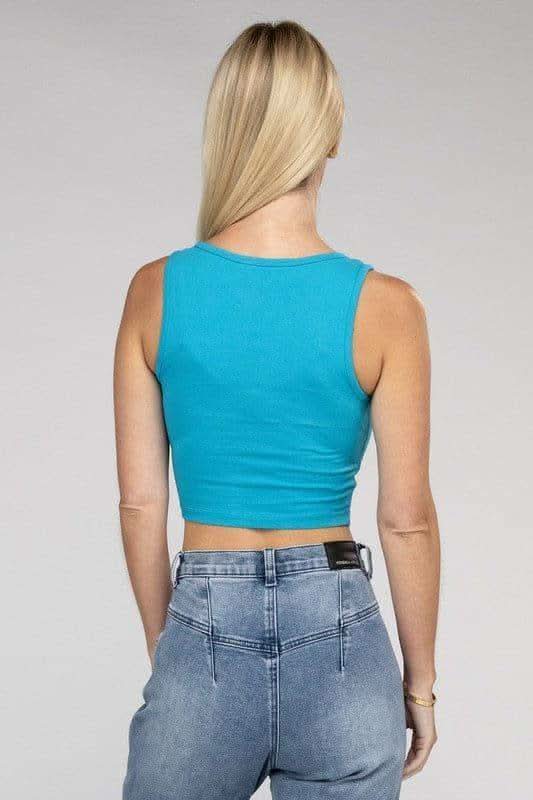 ZENANA Cotton Square Neck Cropped Cami Top - SwagglyLife Home & Fashion