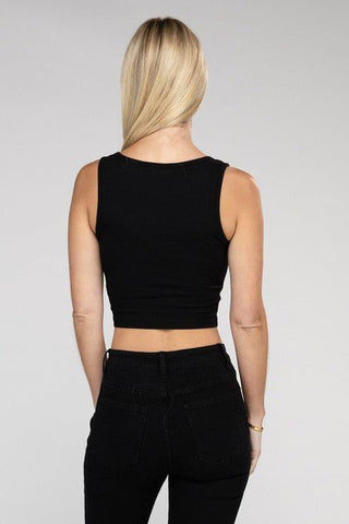 ZENANA Cotton Square Neck Cropped Cami Top - SwagglyLife Home & Fashion