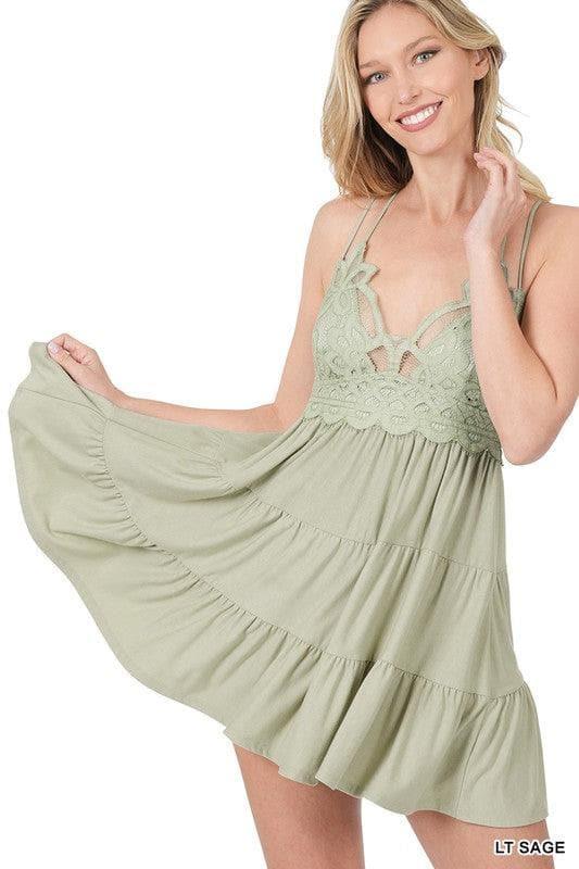 ZENANA Crochet Lace Ruffle Cami - SwagglyLife Home & Fashion