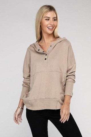 ZENANA French Terry Acid Wash Kangaroo Pocket Hoodie - SwagglyLife Home & Fashion