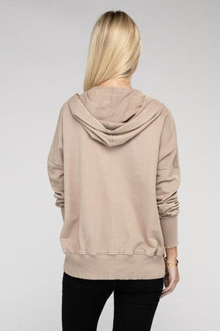 ZENANA French Terry Acid Wash Kangaroo Pocket Hoodie - SwagglyLife Home & Fashion