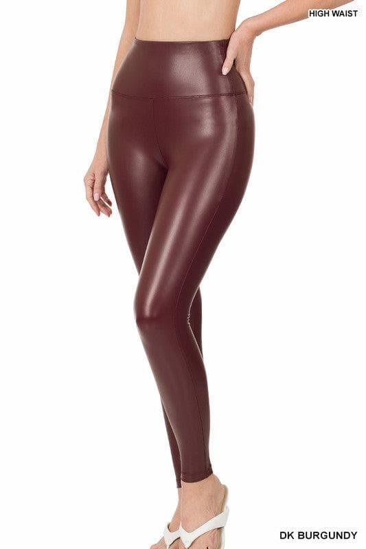 ZENANA High Rise Faux Leather Leggings - SwagglyLife Home & Fashion