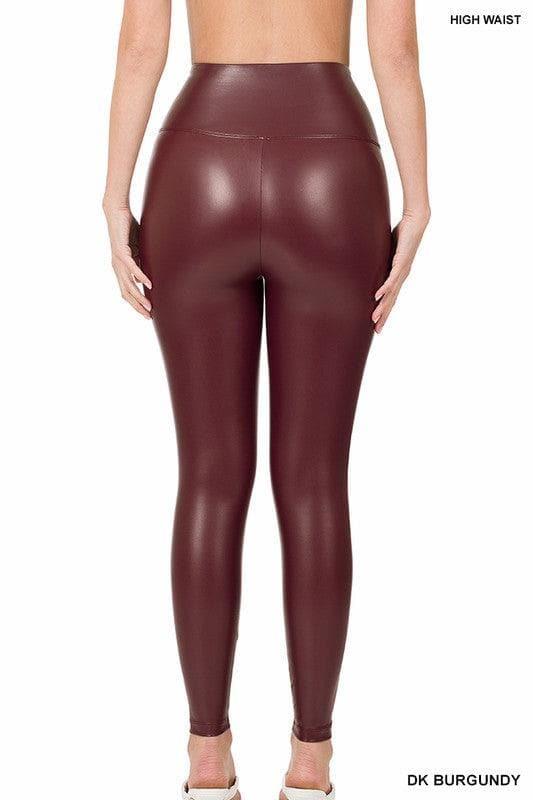 ZENANA High Rise Faux Leather Leggings - SwagglyLife Home & Fashion