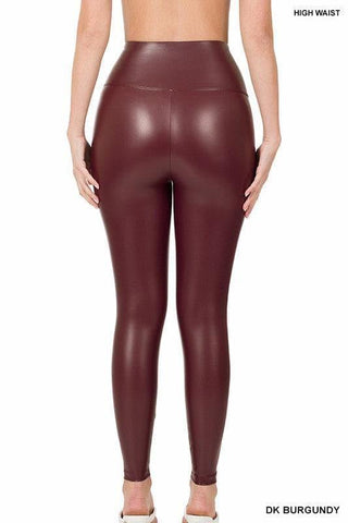 ZENANA High Rise Faux Leather Leggings - SwagglyLife Home & Fashion