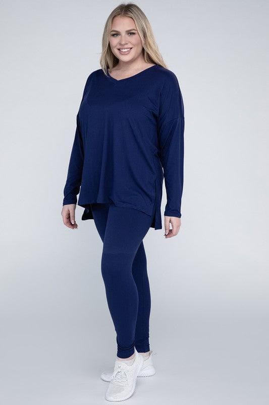 ZENANA Plus Brushed DTY Microfiber Loungewear Set - SwagglyLife Home & Fashion