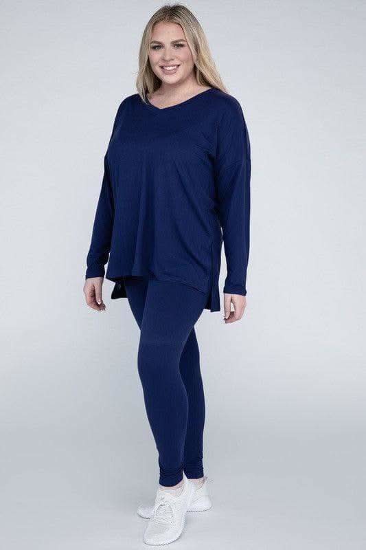 ZENANA Plus Brushed DTY Microfiber Loungewear Set - SwagglyLife Home & Fashion