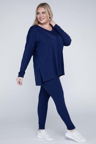 ZENANA Plus Brushed DTY Microfiber Loungewear Set - SwagglyLife Home & Fashion