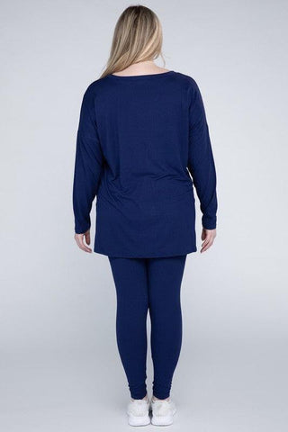 ZENANA Plus Brushed DTY Microfiber Loungewear Set - SwagglyLife Home & Fashion