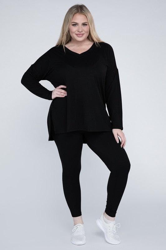 ZENANA Plus Brushed DTY Microfiber Loungewear Set - SwagglyLife Home & Fashion