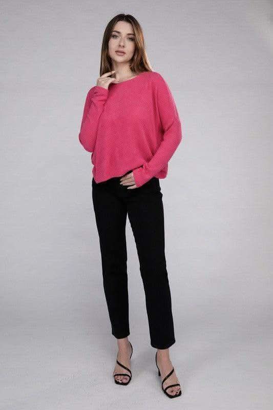 ZENANA Ribbed Dolman Long Sleeve Sweater, 9 Colors - SwagglyLife Home & Fashion