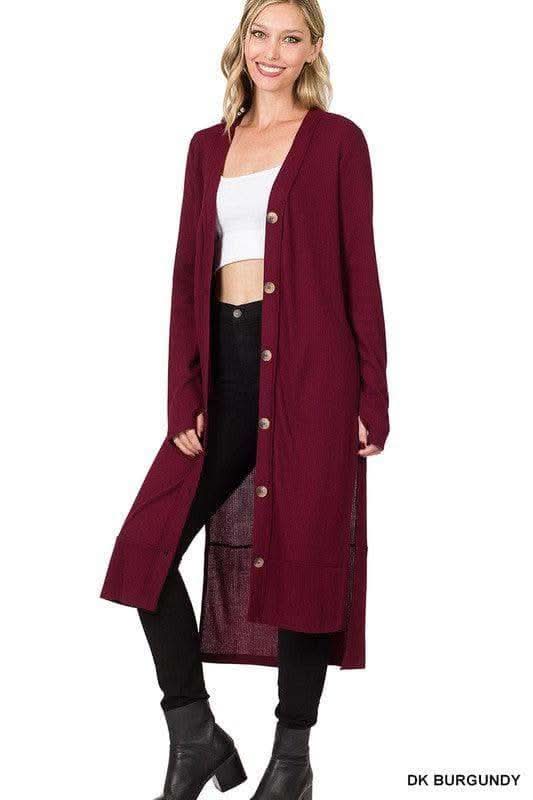 ZENANA Ribbed Long Cardigan - SwagglyLife Home & Fashion