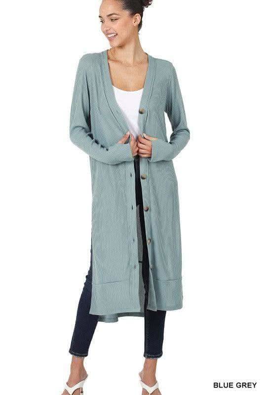 ZENANA Ribbed Long Cardigan - SwagglyLife Home & Fashion