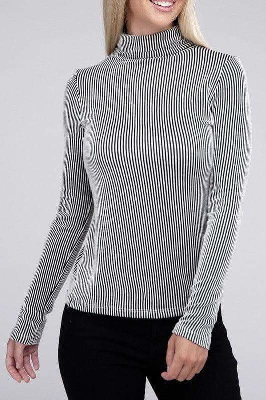 ZENANA Ribbed Turtle Neck Long Sleeve Top, Multiple Colors - SwagglyLife Home & Fashion