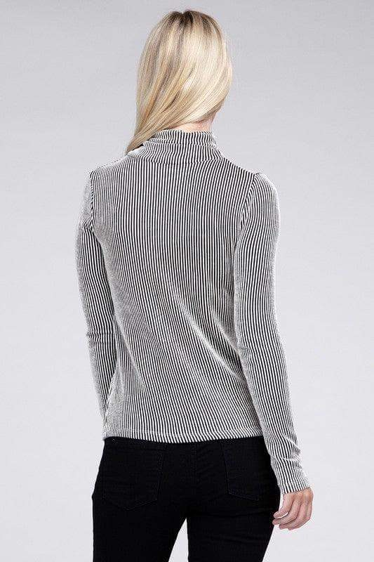 ZENANA Ribbed Turtle Neck Long Sleeve Top, Multiple Colors - SwagglyLife Home & Fashion