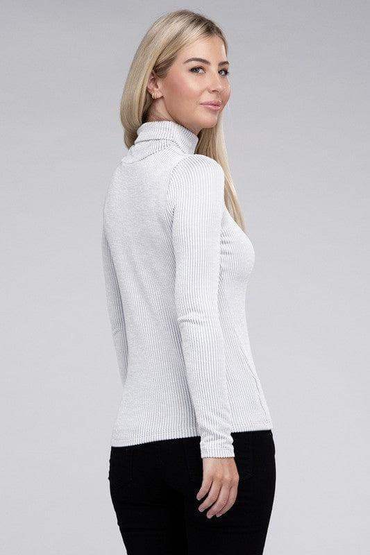 ZENANA Ribbed Turtle Neck Long Sleeve Top, Multiple Colors - SwagglyLife Home & Fashion