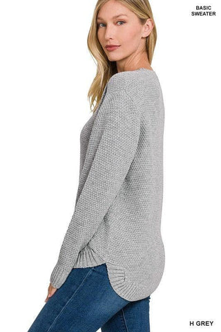 ZENANA Round Neck Basic Sweater - SwagglyLife Home & Fashion
