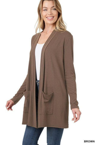 Slouchy Pocket Open Cardigan - SwagglyLife Home & Fashion