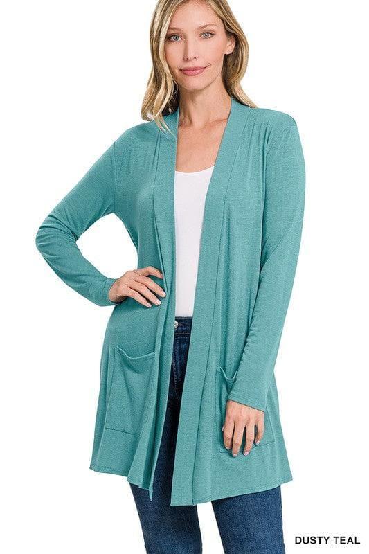 Slouchy Pocket Open Cardigan - SwagglyLife Home & Fashion