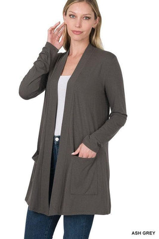 Slouchy Pocket Open Cardigan - SwagglyLife Home & Fashion