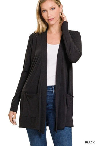 Slouchy Pocket Open Cardigan - SwagglyLife Home & Fashion
