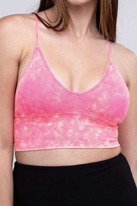 Zenana Washed Ribbed Bra Padded Tank Top - SwagglyLife Home & Fashion