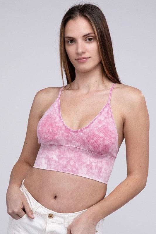 Zenana Washed Ribbed Bra Padded Tank Top - SwagglyLife Home & Fashion