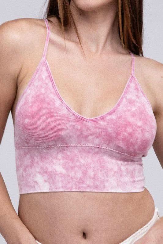 Zenana Washed Ribbed Bra Padded Tank Top - SwagglyLife Home & Fashion