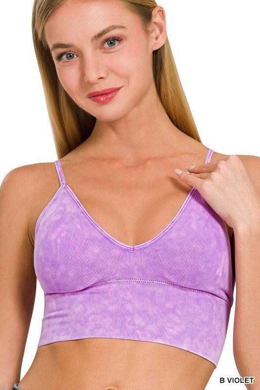 Zenana Washed Ribbed Bra Padded Tank Top - SwagglyLife Home & Fashion