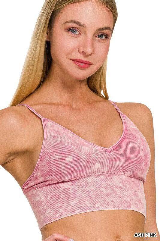 Zenana Washed Ribbed Bra Padded Tank Top - SwagglyLife Home & Fashion