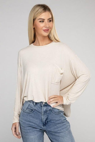 Zenana Washed Ribbed Dolman Sleeve Round Neck Top - SwagglyLife Home & Fashion