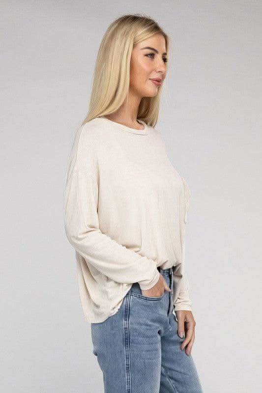 Zenana Washed Ribbed Dolman Sleeve Round Neck Top - SwagglyLife Home & Fashion