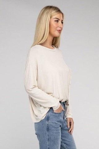 Zenana Washed Ribbed Dolman Sleeve Round Neck Top - SwagglyLife Home & Fashion