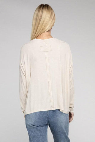 Zenana Washed Ribbed Dolman Sleeve Round Neck Top - SwagglyLife Home & Fashion