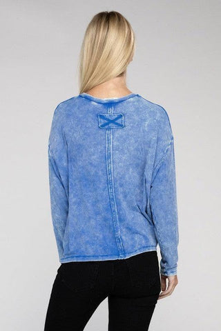 Zenana Washed Ribbed Dolman Sleeve Round Neck Top - SwagglyLife Home & Fashion
