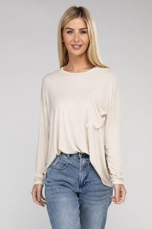 Zenana Washed Ribbed Dolman Sleeve Round Neck Top - SwagglyLife Home & Fashion