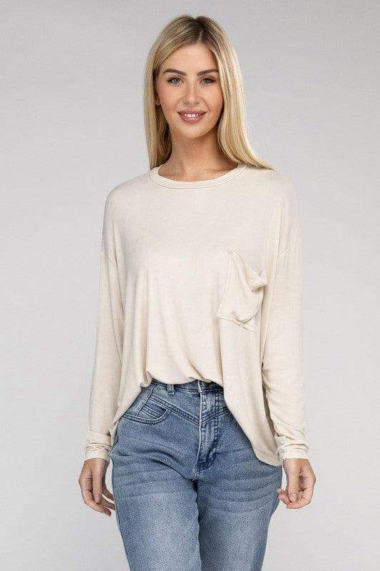 Zenana Washed Ribbed Dolman Sleeve Round Neck Top - SwagglyLife Home & Fashion