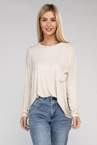Zenana Washed Ribbed Dolman Sleeve Round Neck Top - SwagglyLife Home & Fashion