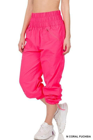 ZENANA Windbreaker Smocked High Waisted Joggers, 3 Colors - SwagglyLife Home & Fashion